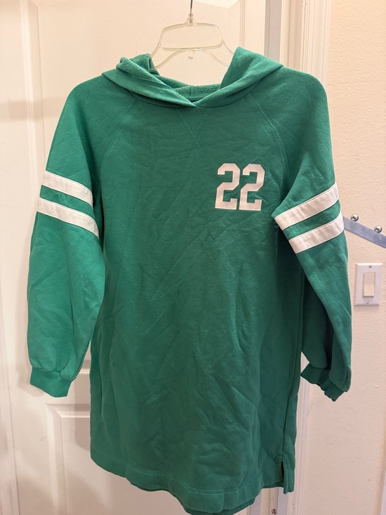 Old Navy Green Hoodie Dress with Athletic Stripes (XL 14/16 Plus) PTP: 20-22” - Picture 3 of 5